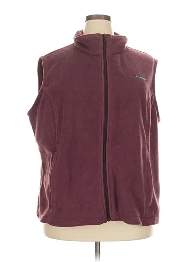 Pre-owned Columbia Fleece Jacket In Burgundy