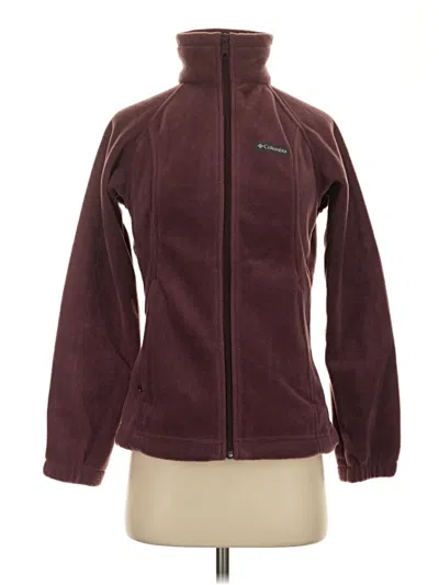 Pre-owned Columbia Fleece Jacket In Burgundy