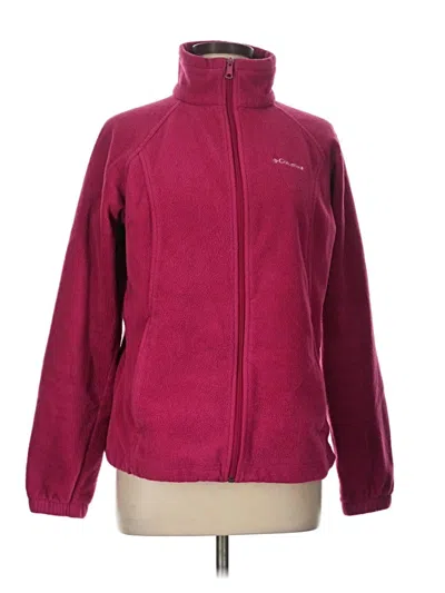 Pre-owned Columbia Fleece Jacket In Burgundy