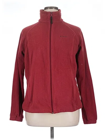 Pre-owned Columbia Fleece Jacket In Burgundy