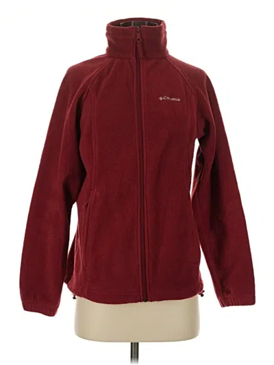 Pre-owned Columbia Fleece Jacket In Burgundy