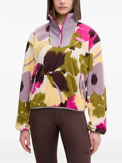 Columbia Floral Zip Top In Animal Print