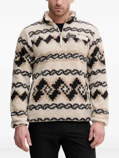 Columbia Geometric Patterned Zip Sweater In Multi