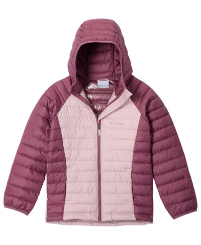 Columbia Girls' 7-16 Full-zip Powder Lite Ii Hooded Jacket In Mineral Pink,antique Mauve