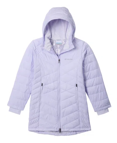 Columbia Kids' Girls' 7-16 Heavenly Ii Long Puffer Hooded Jacket In Purple