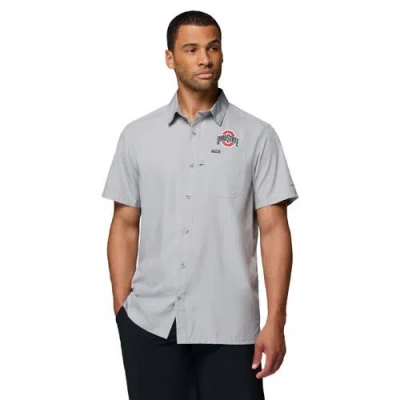 Columbia Gray Ohio State Buckeyes Slack Tide Camp Button-up Shirt
