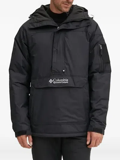 Columbia Half-zip Patch-pocket Hooded Jacket In Black