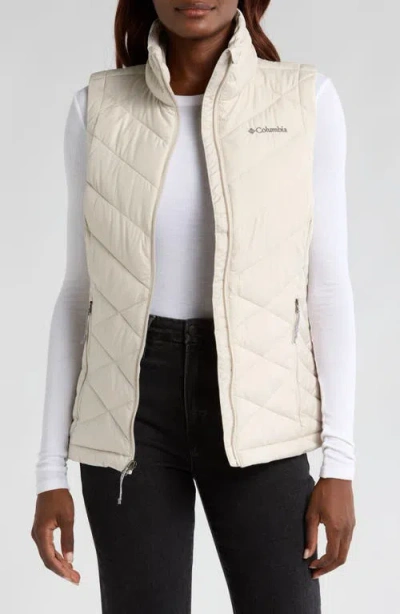 Columbia Heavenly Ii Water Repellent Quilted Vest In Dark Stone
