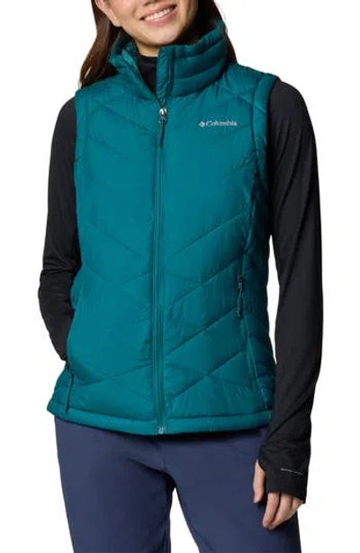 Columbia Heavenly Ii Water Repellent Quilted Vest In River Blue