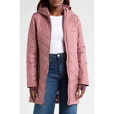 Columbia Heavenly Long Water Resistant Insulated Hooded Coat In Fig