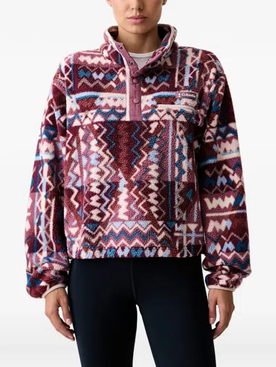 Columbia Helvetia Geometric-print Fleece Sweater In Pink