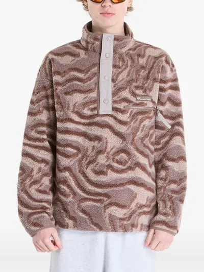 Columbia Helvetia™ Half-snap Fleece Printed Sweatshirt In Brown
