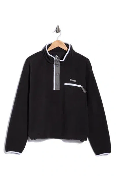 Columbia Helvetia Ii Cropped Half Snap High-pile Fleece Pullover In Black
