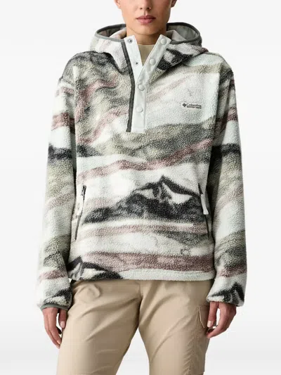 Columbia Helvetia™ Ii Mountain-print Fleece Hoodie In Multi
