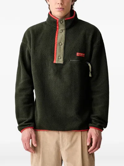 Columbia Helvetia Ii Press-stud Fleece Sweater In Green