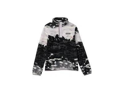 Columbia Helvetia Ii Printed Half Snap Fleece (little Kid/big Kid) Kid's Fleece Shale Purple Sisters/lavender In Black