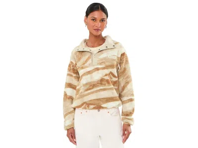 Columbia Helvetiatm Ii Printed Cropped Half Snap Women's Clothing Sea Salt/summits: Sm, Nylon In Brown