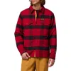 Columbia High Cascades Plaid Shirt Jacket In Red