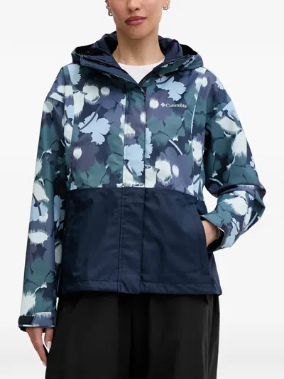 Columbia Hikebound Waterproof Hooded Rain Jacket In Blue