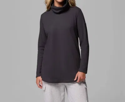 Columbia Holly Waffle Cowl Neck Pullover Sweater In Shark In Black
