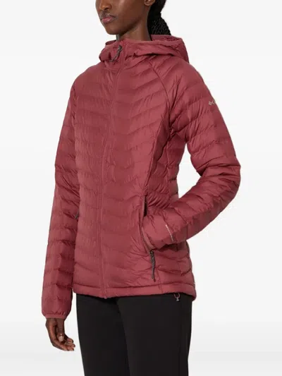 Columbia Hooded Chevron-quilted Puffer Jacket In Red