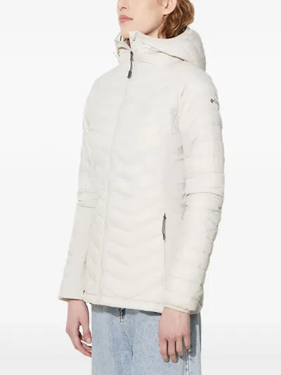 Columbia Hooded Chevron-quilted Puffer Jacket In White