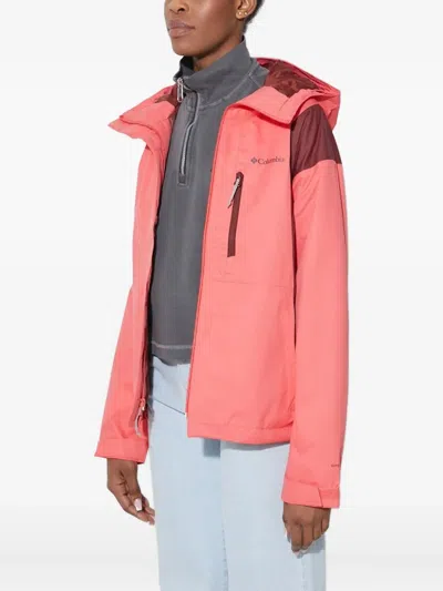 Columbia Hooded Panelled Jacket In Pink