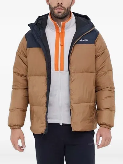 Columbia Hooded Puffer Jacket In Brown