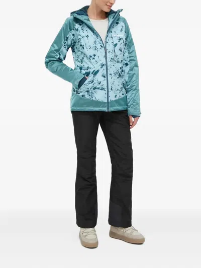 Columbia Hooded Splash-print Ski Jacket In Blue