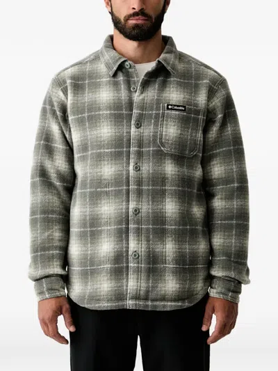 Columbia Hunter Arch Check-pattern Fleece Jacket In Green