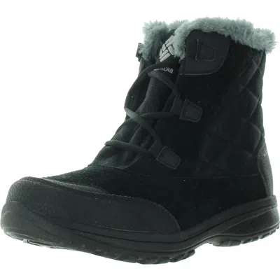 Columbia Ice Maiden Shorty Womens Leather Insulated Winter & Snow Boots In Black