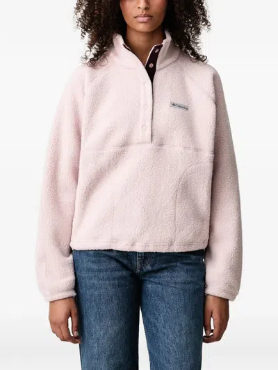 Columbia Jasper Ridge™ Fleece-texture Press-stud Sweater In Pink