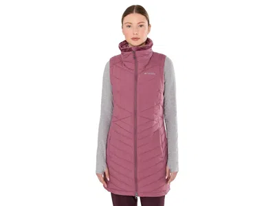 Columbia Joy Peaktm Ii Long Vest Women's Coat Antique Mauve: Xs, Polyester In Pink