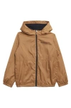 Columbia Kids' Center Ridge Ii Hooded Jacket In Brown