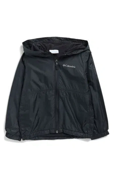 Columbia Kids' Center Ridge Ii Lined Windbreaker In Black