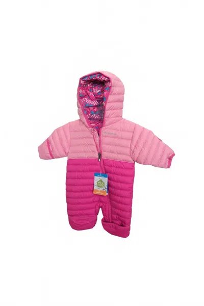 Columbia Babies' Kids' Powder Lite Reversable Bunting Bodysuits In Pink, Pink Multi