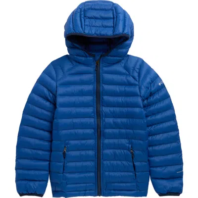 Columbia Kids' Power Pass Hooded Quilted Jacket In Mountain Blue