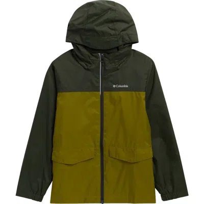 Columbia Kids' Rain-zilla Ii Hooded Jacket In Green