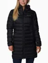 Shop Columbia Lake 22 Ii Down Long Hooded Jacket In Black