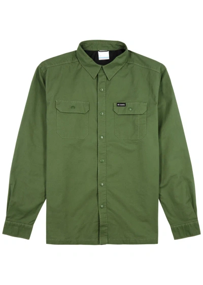 Columbia Landroamer Stretch-cotton Overshirt In Green