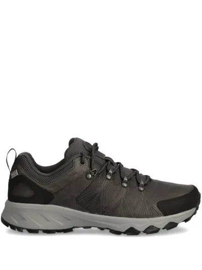 Columbia Leather-textured Lace-up Sneakers In Black