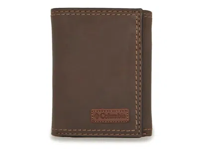 Columbia Leather Trifold Wallet In Brown