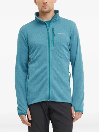 Columbia Logo-detail Zip-up Cardigan In Blue