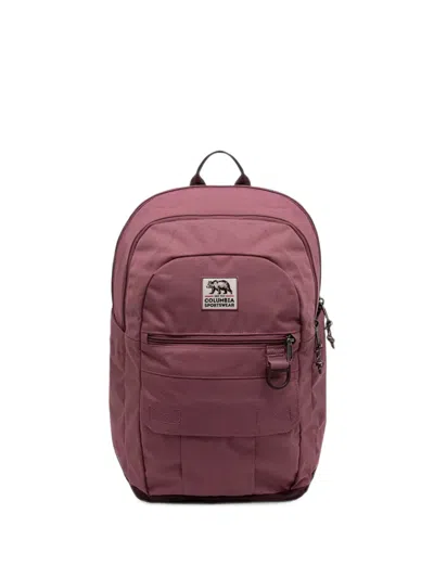Columbia Logo-patch Zip-fastening Backpack In Burgundy