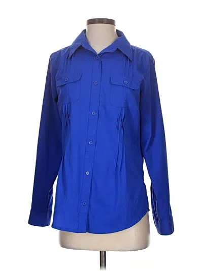 Pre-owned Columbia Long Sleeve Blouse In Blue