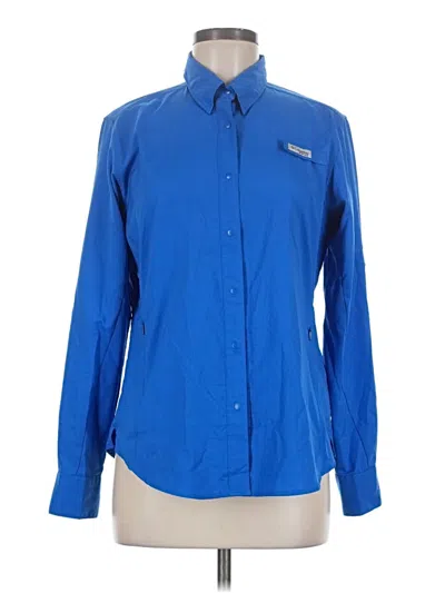 Pre-owned Columbia Long Sleeve Blouse In Blue