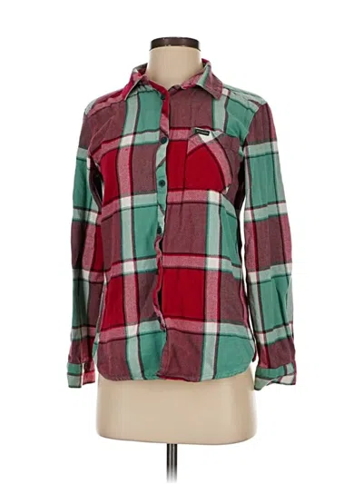 Pre-owned Columbia Long Sleeve Blouse In Burgundy