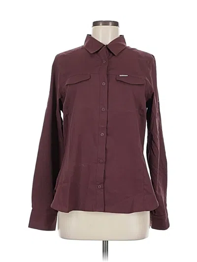 Pre-owned Columbia Long Sleeve Blouse In Burgundy