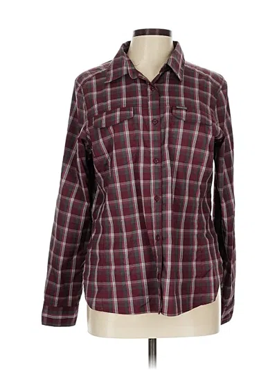 Pre-owned Columbia Long Sleeve Blouse In Burgundy