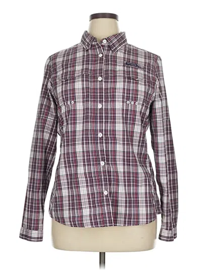 Pre-owned Columbia Long Sleeve Blouse In Burgundy